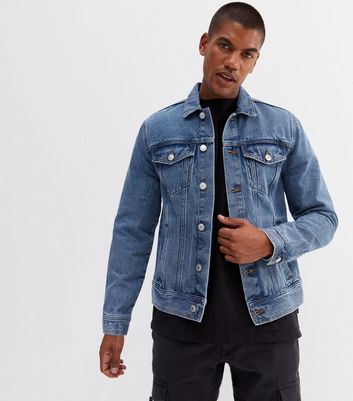 Men's Blue Denim Western Jacket New Look