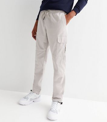 Stone Cuffed Slim Leg Cargo Trousers New Look
