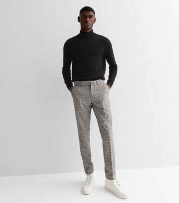 Buy Men's Skinny Fit Chequered Mid Waist Formal Trousers with Pocket Detail  Online | Centrepoint Kuwait