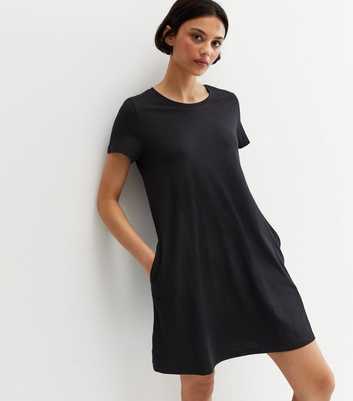 ONLY Black Short Sleeve Mini T-Shirt Dress