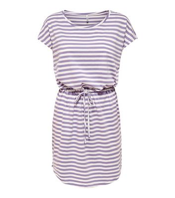 Click to view product details and reviews for Only Purple Stripe Tie Waist Mini Dress New Look.
