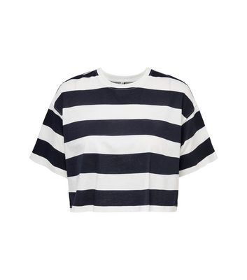 Click to view product details and reviews for Only Navy Stripe Crop Boxy T Shirt New Look.