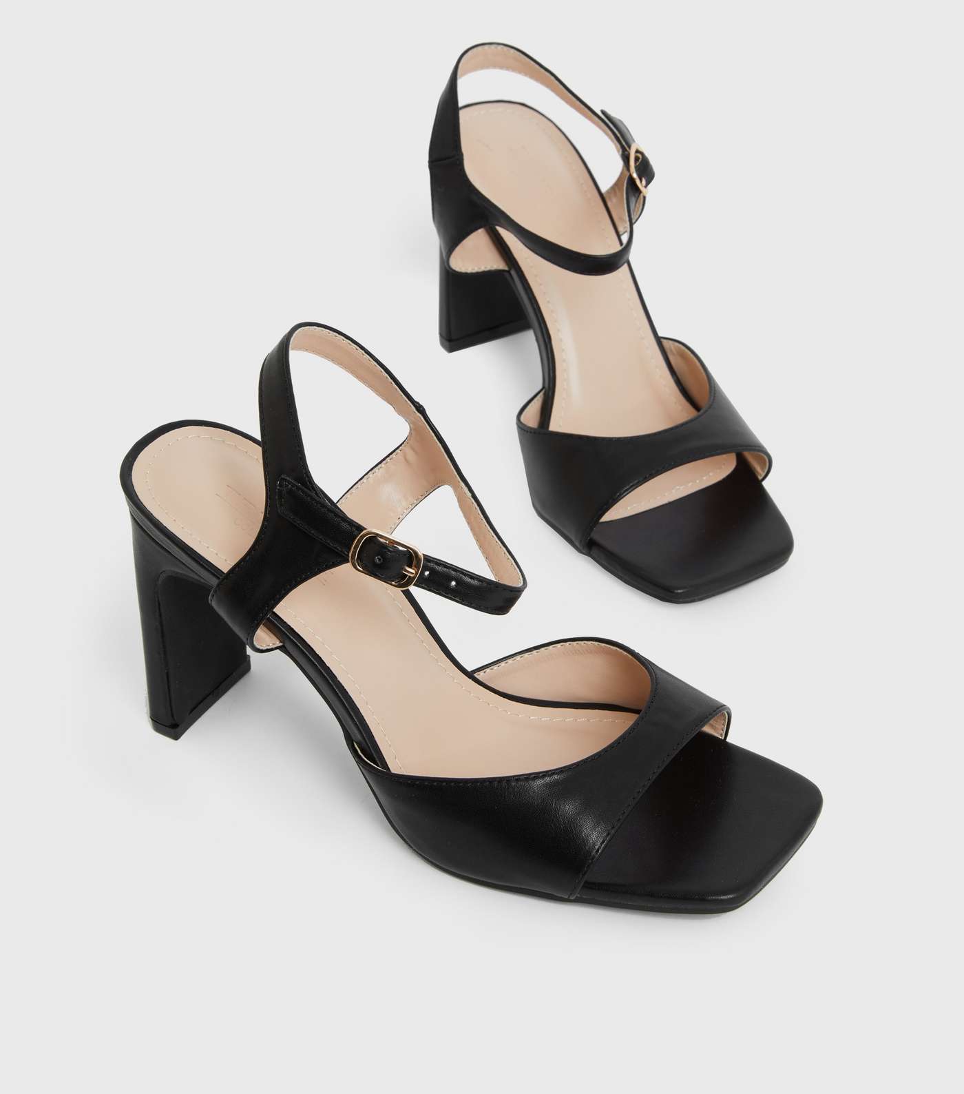 Truffle Collection Black Open Toe Block Heel Sandals Image 3