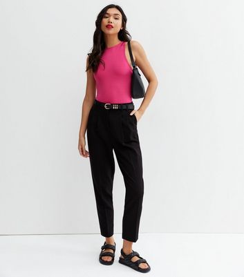 Bright Pink Slinky Racer Bodysuit New Look