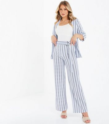 Madmext Navy Blue Striped Trousers