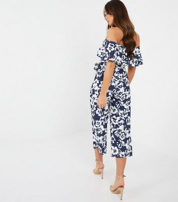 quiz floral bardot jumpsuit