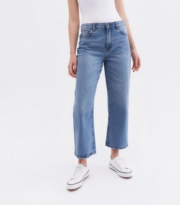 Click to view product details and reviews for Noisy May Pale Blue Crop Wide Leg Jeans New Look.
