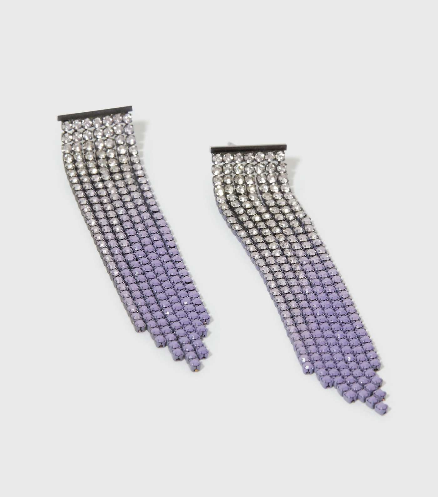 Lilac Ombré Diamanté Tassel Earrings