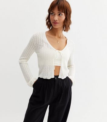 White deals cropped cardigan