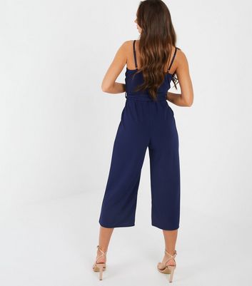 quiz navy culotte jumpsuit