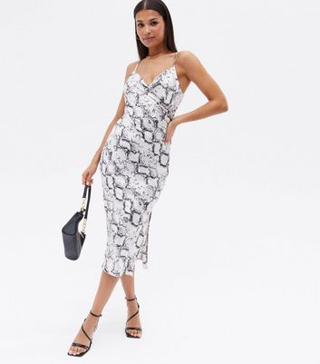 white snake print dress