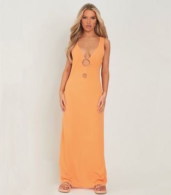 orange maxi dresses for women