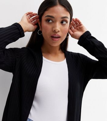 Petite Black Ribbed Fine Knit Midi 