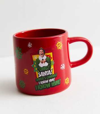 Red Elf Santa's Coming Logo Mug