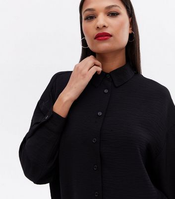 oversized black button up shirt