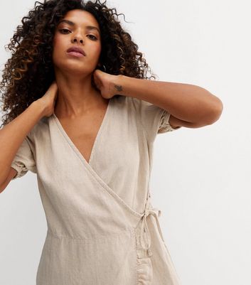 Glassons linen hot sale wrap dress