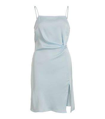 Light blue 2024 silk mini dress