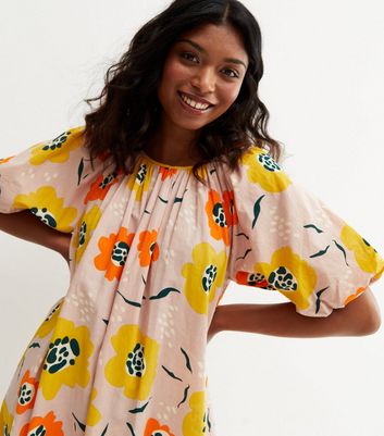 VILA Pink Floral Puff Sleeve Maxi Smock 