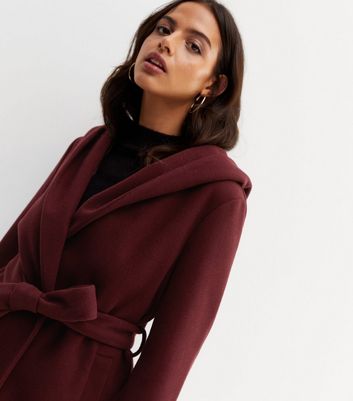 Burgundy coat 2025 with hood