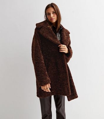 Rust Faux Fur Teddy Long Coat | New Look