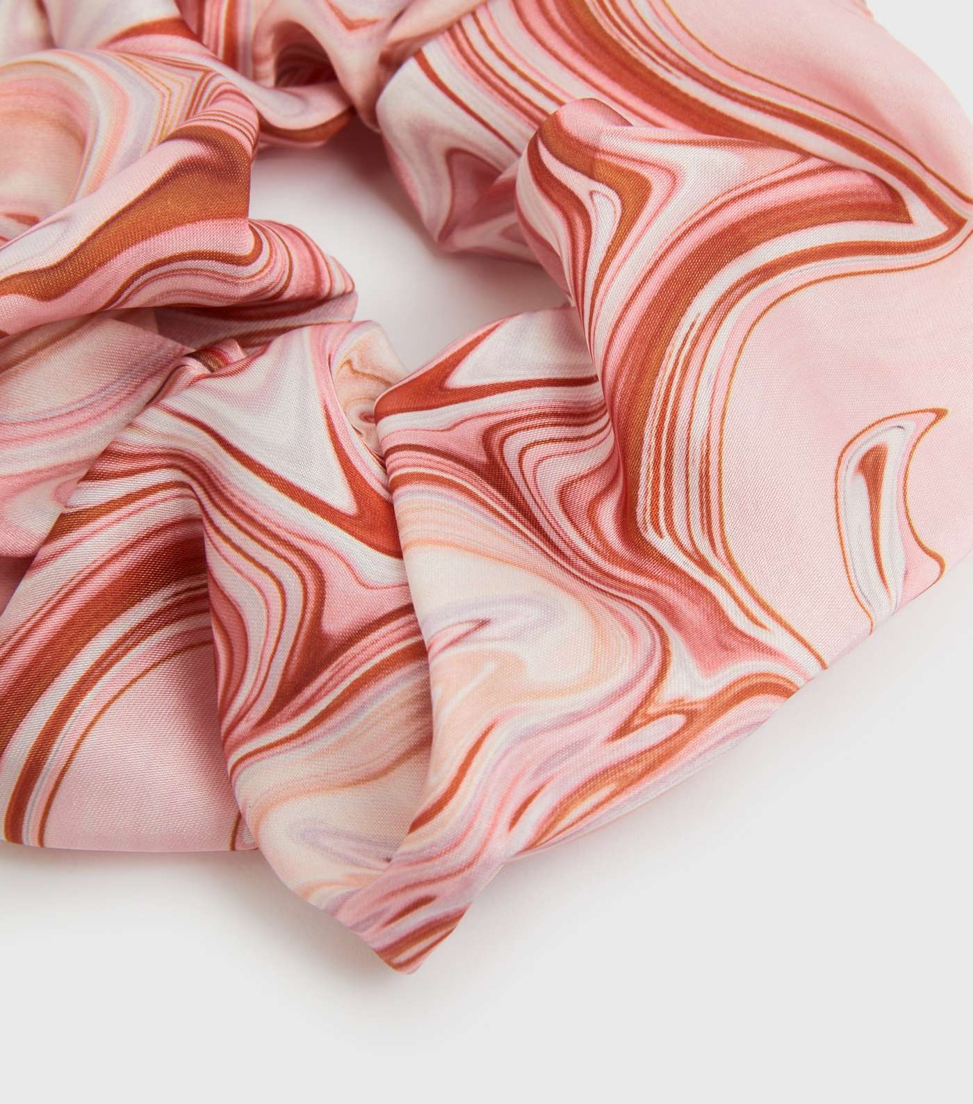 Pink Marble Print Oversized Scrunchie Image 2