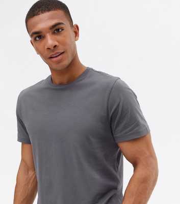 Dark Grey Crew Neck Long T-Shirt