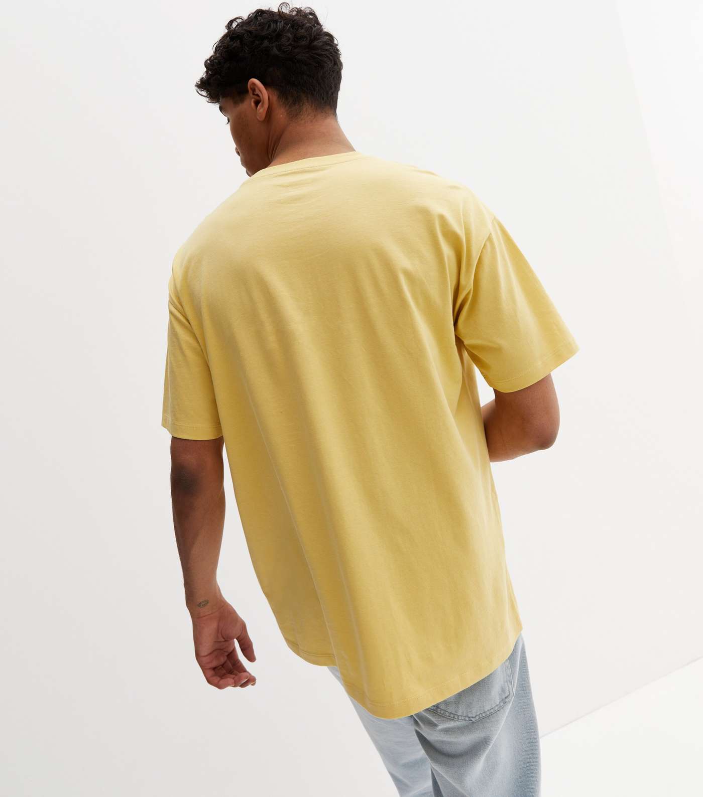 Yellow Crew Neck Oversized T-Shirt Image 4