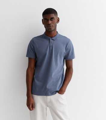 Bright Blue Short Sleeve Collared Polo Shirt