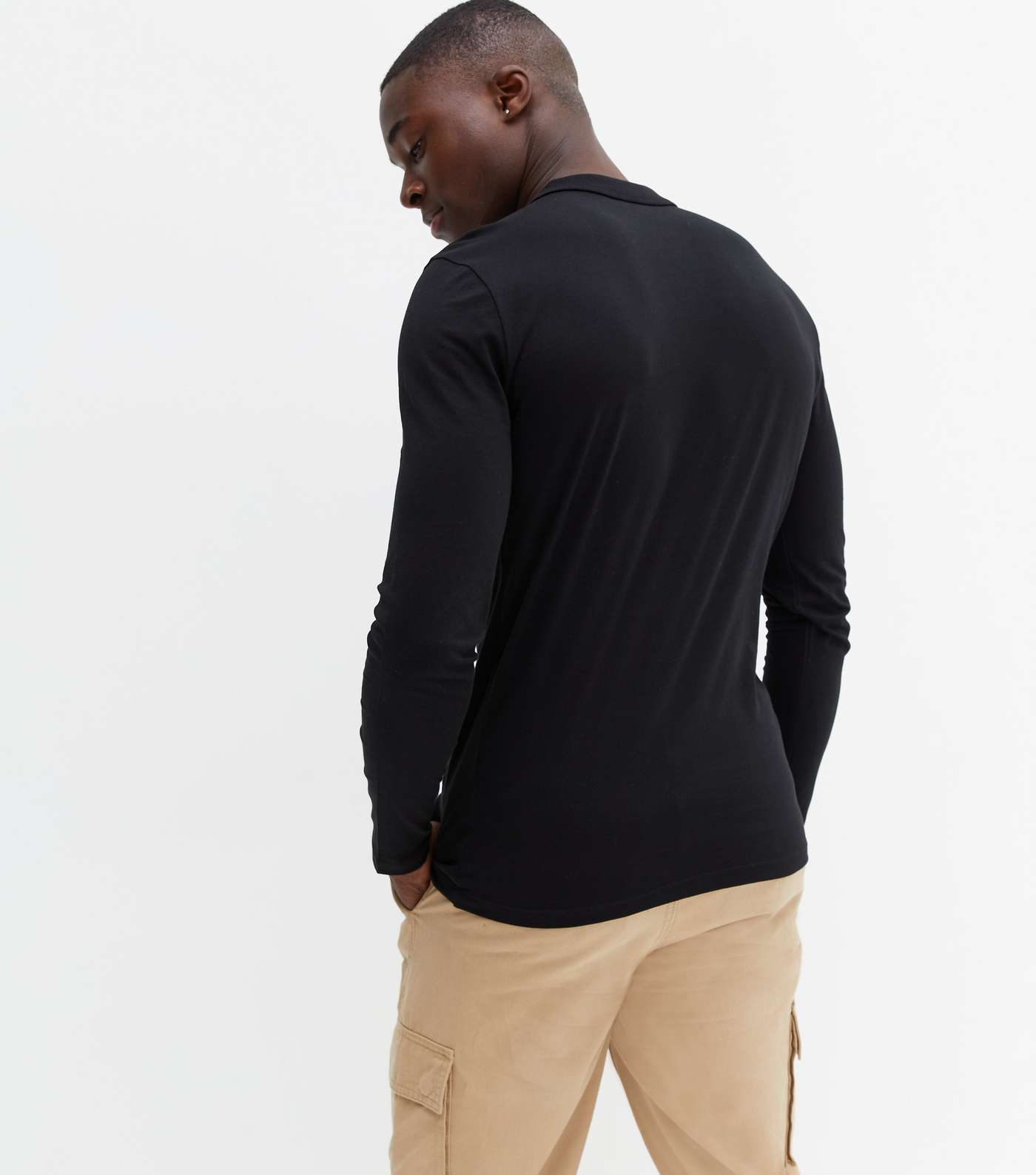 Black Long Sleeve Polo Shirt Image 4