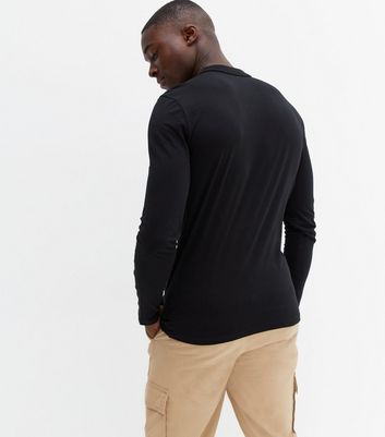 Black polo long outlet sleeve shirt