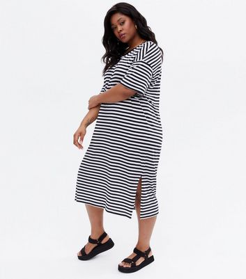 striped shirt midi dress