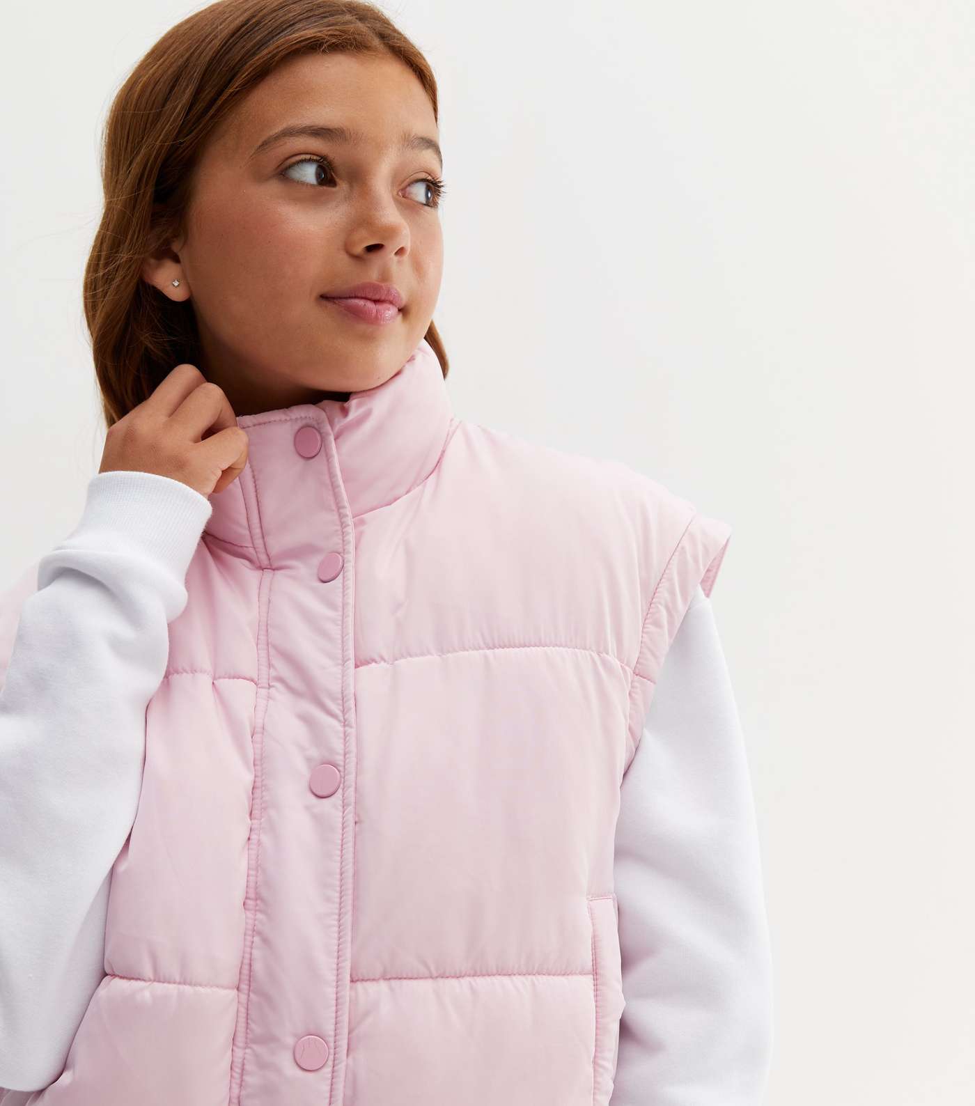 Girls Mid Pink 2-in-1 Puffer Gilet Jacket Image 3