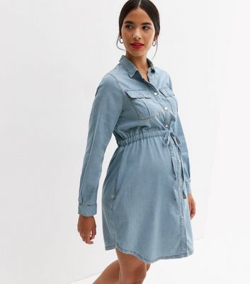 New look denim shirt dress best sale