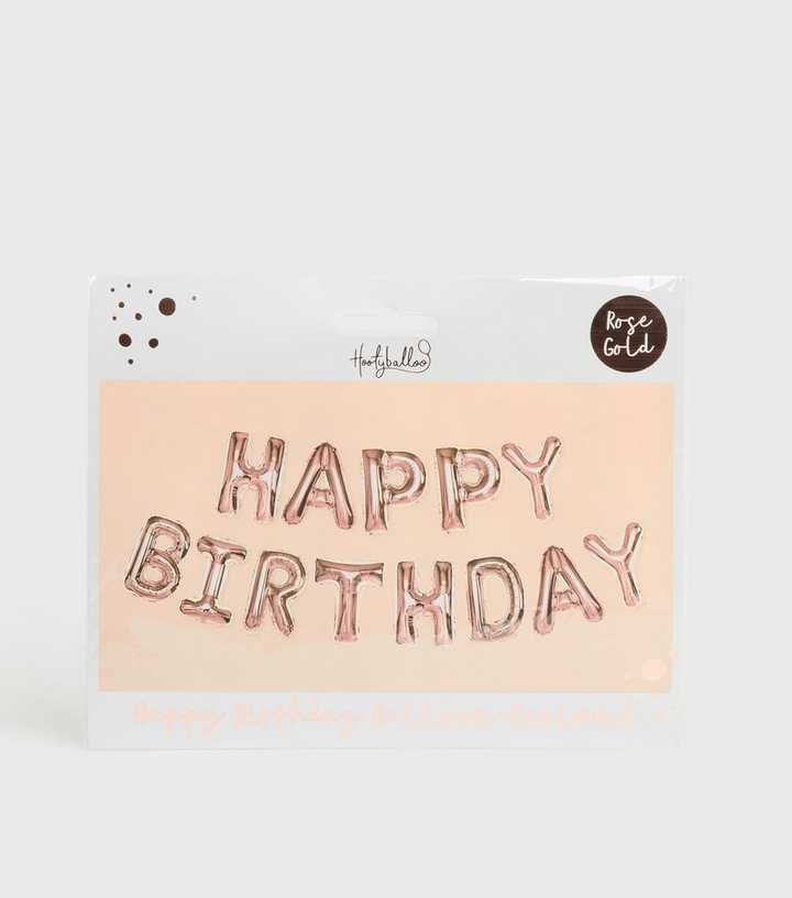 Hootyballoo Rose Gold Happy Birthday Balloon Garland