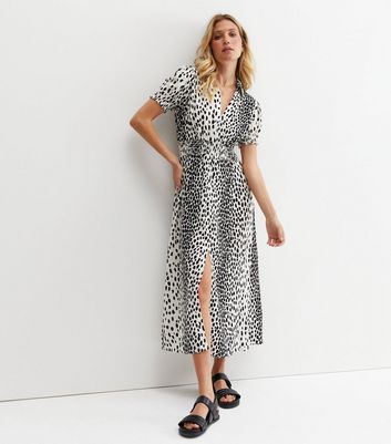 new look white leopard print dress