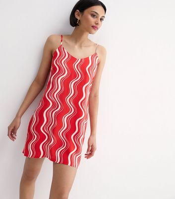 Red mini sales slip dress