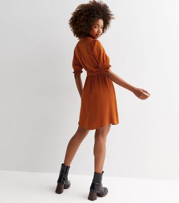 rust dress short