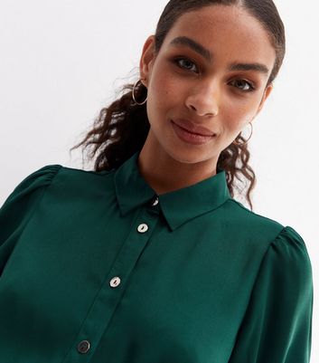 New Look Women's Dark Green Belted Mini Shirt Dress - UK 14