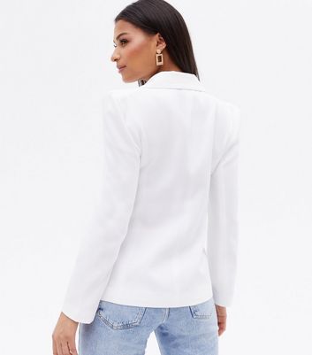 Click to view product details and reviews for Cameo Rose White Puff Sleeve Blazer New Look.
