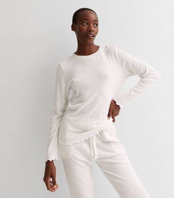 Tall Cream Ribbed Crew Neck Lounge 