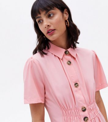 Cameo Rose Bright Pink Shirred Waist 