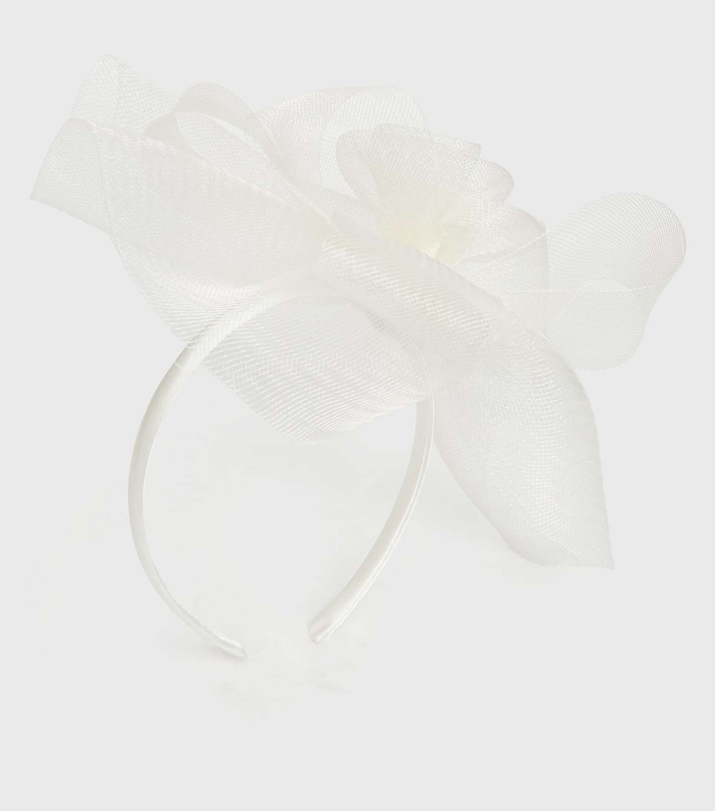 Off White Mesh Flower Fascinator Headband Image 2