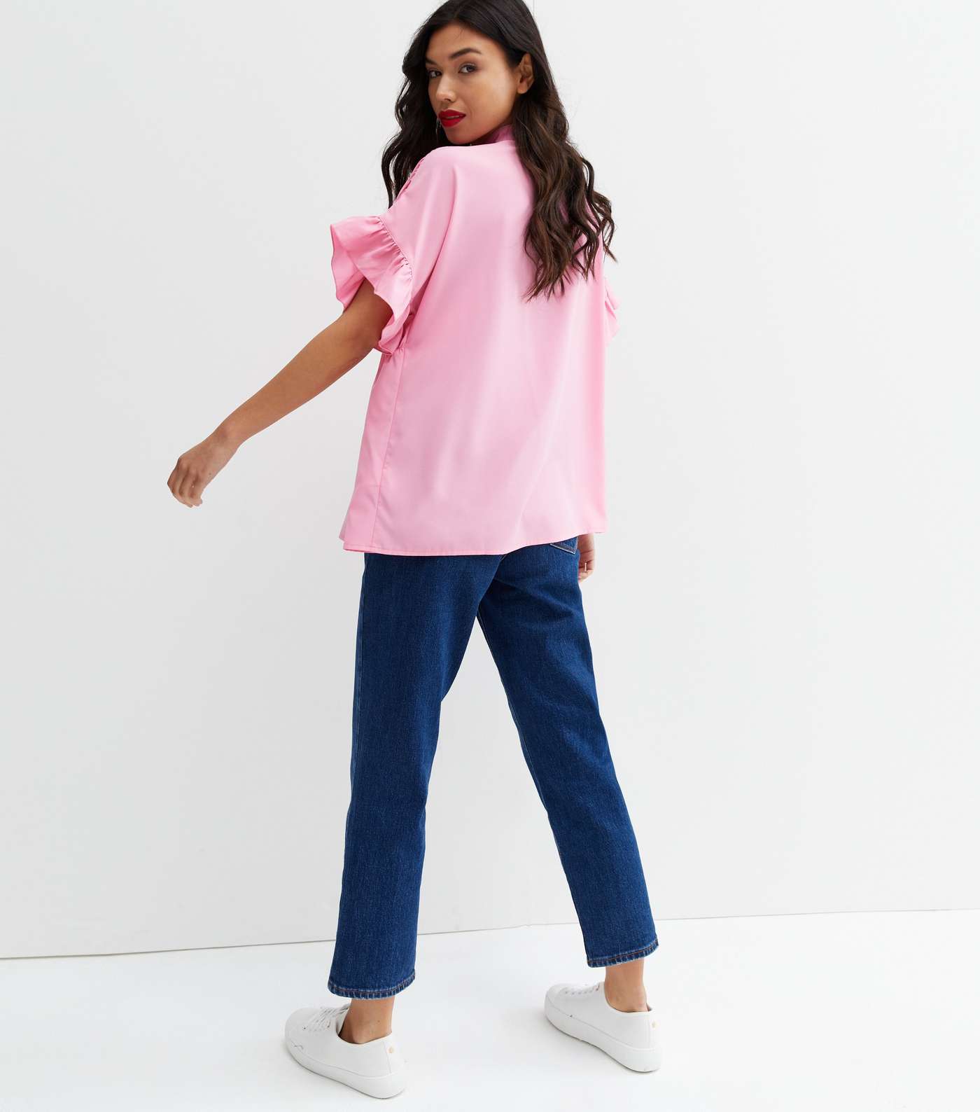 Cameo Rose Bright Pink Pleated Oversized Blouse Image 4