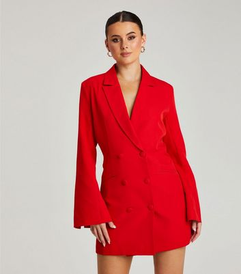 Urban Bliss Red Flared Sleeve Mini Blazer Dress New Look