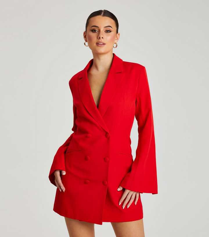 strapless open back dress RED Long Sleeve Blazer Dresses main image 1