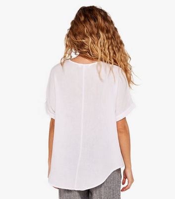 Click to view product details and reviews for Apricot White V Neck Shirt New Look.