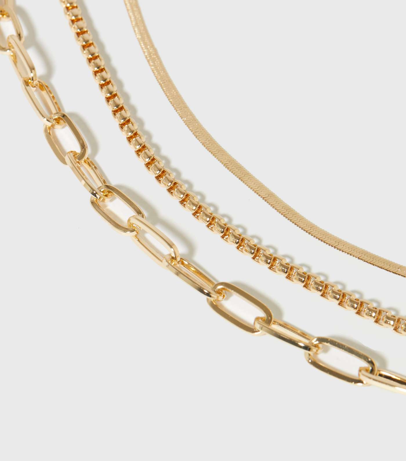 Gold Link Chain Layered Necklace Image 2