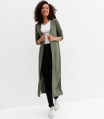 khaki duster cardigan