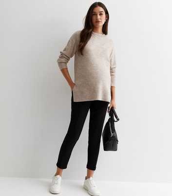 Maternity Black Over Bump Crop Trousers