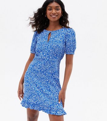 New look 2025 blue ditsy dress